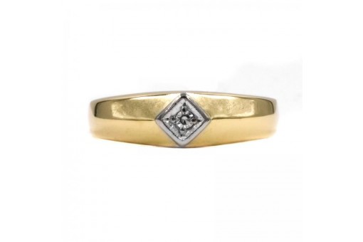 Ring mit Diamant diamond Solitär 0,03 ct. in 14 Kt. 585 Gold Finger Gr. 59