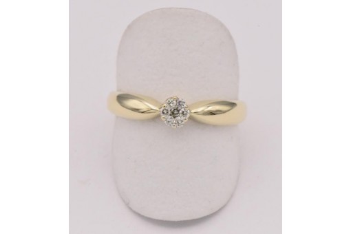 Ring mit 7 Brillanten Diamanten 0,20 ct. in 14 Kt. 585 Gold Gr. 65