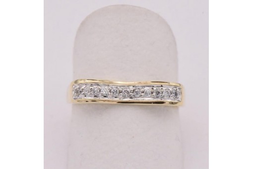 Ring mit 11 Brillanten Diamanten 0,22 ct. in 8 Kt. 333 Gold Gr. 56