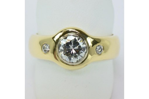 Ring mit Brillanten Diamaten in 18 Kt 750 er Gold DPL Expertise Grösse 63 