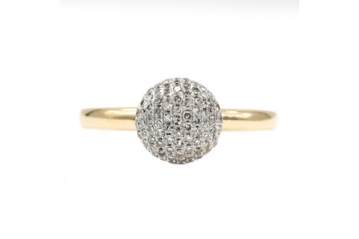 Ring mit Brillanten Diamanten 0,43 ct. in 14 Kt. 585 Gold Damen Ringe Gr. 54