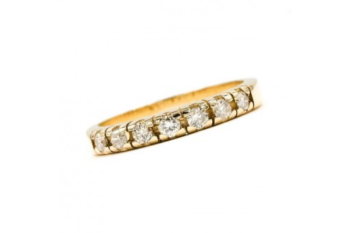 Ring mit 7 Brillanten Diamanten 0,45 ct. in 14 Kt. 585 er Gold Gr. 61
