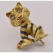 Brosche Nadel Tiger mit 2 Diamanten in 18 Kt. 750 er Gold brooch