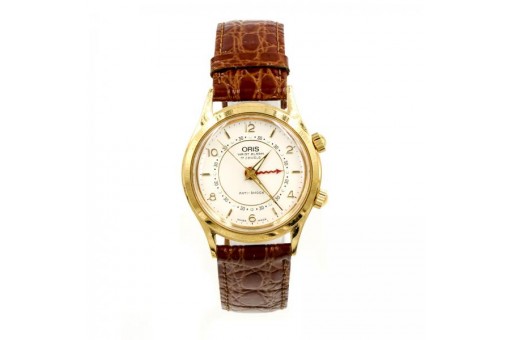 HAU Armbanduhr ORIS Wrist Alarm 418-7307 Handaufzug wecker Uhr Herren
