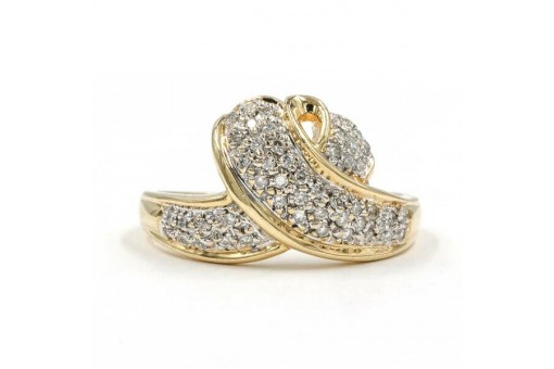 Ring mit 50 Brillanten Diamanten 0,5 ct. in 14 Kt. 585 er Gold Gr. 59