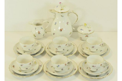 Kaffeeservice original Meissen Porzellan 6 Gedecke Streublümchen