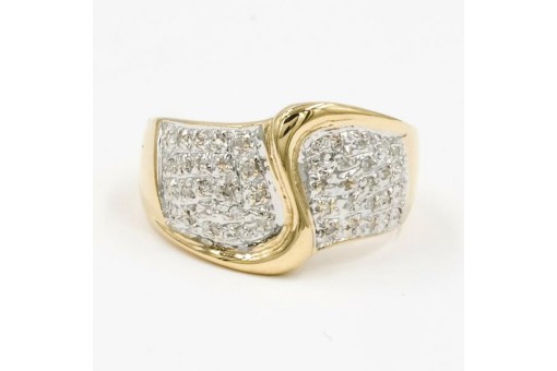 Ring mit 44 Diamanten diamonds 0,44 ct. in 14 Kt. 585 Gold Gr. 58