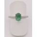 Ring mit Smaragd und 74 Brillanten 0,50 ct. in 18 Kt. 750 Gold Gr. 53