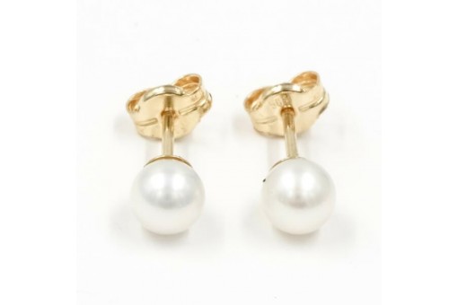 1 Paar Ohrringe Ohrstecker mit Perlen in 14 Kt. 585 er Gold pearl earrings