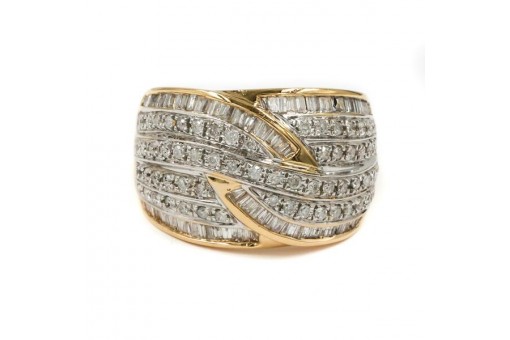 Ring mit Brillanten Diamanten in aus 14 Kt 585 er Gold Grösse 54