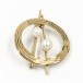 Brosche mit zwei Perlen in 333 8Kt Gelbgold Brooch Akoya Zuchtperlen Pearl