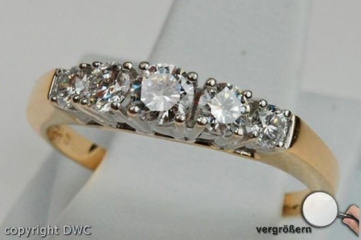 Ring mit Brillant Diamant Brillanten in aus 18 Kt. 750 er Gold Grösse 57