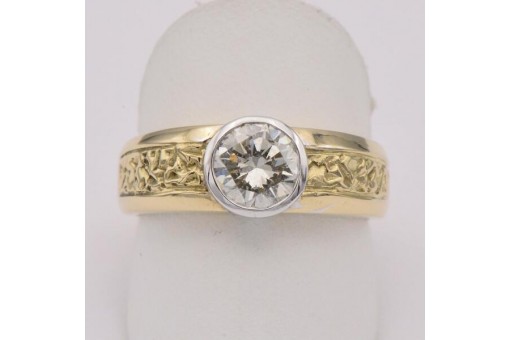 Ring mit Brillantsolitär 1,46 ct. 18 Kt. 750 Gold mit DPL & IHK Zertifikat Gr 61