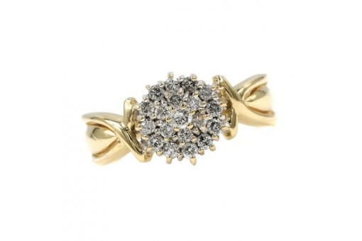 Ring mit Brillanten Diamanten 0,50 ct. in 14 Kt. 585 er Gold Gr.63 Edel