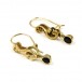 1 Paar Ohrringe Ohrhänger "Notenschlüssel" mit Safiren in 14 Kt. 585 Gold 
