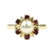 Ring mit Perle und Rubine Ruby Pearl in 585 14Kt Gold Damen Ringe Gr. 56