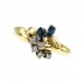 Ring mit Safiren und Diamanten Brillanten 0,10 ct. in 14 Kt. 585 Gold 56 Edel!