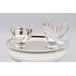 Service Milch & Zuckerkännchen mit Tablett 835 Silber milk & sugar set silver