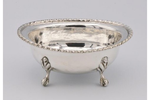 Anbietschälchen auf 4 Füßen mit Kordelrand in 800 Silber silver bowl