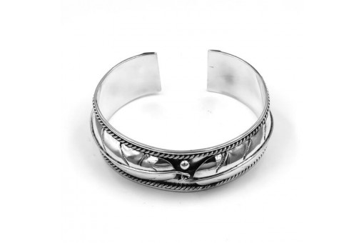 Armreif bangle Indianerschmuck Feder in 925 Sterlingsilber silver