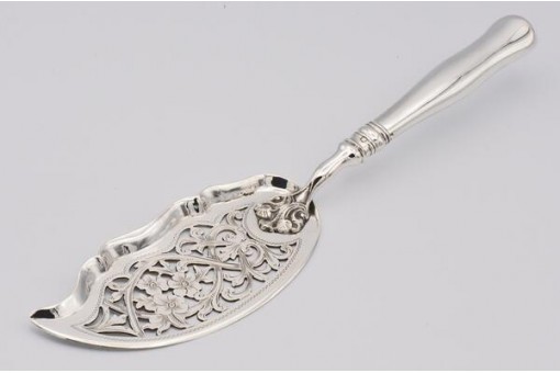 Fischvorleger Messer Österreich Ungarn 800 Silber antik durchbrochene Arbeit