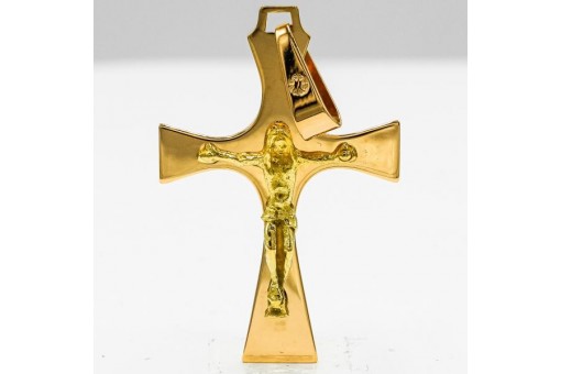 Anhänger Kreuz Kruzifix Christus Symbol in 18 Kt. 750 er Gold pendant Fein!