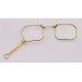 Lesehilfe Lorgnon in 14 Kt. 585 Gold antik Stielbrille um 1900 mit Etui