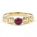 Ring Kette mit Rubin Cabochon Rubine in 8 Kt. 333 er Gold Grösse 55 top!