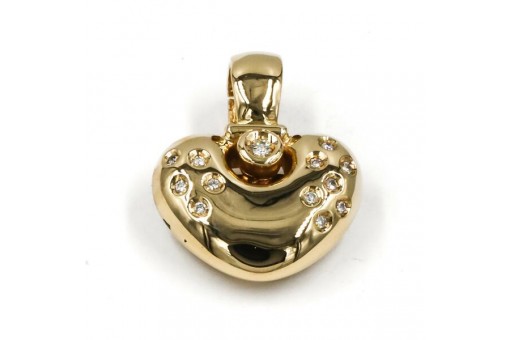 Anhänger Clip mit 13 Brillanten Diamanten 0,16 ct. in 14 Kt. 585 Gold