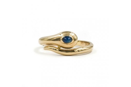 Ring in 9 Kt 375 er Gold mit Safir Saphir Solitär Safire Saphire Safiren 53 top