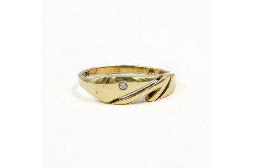 Ring mit Brillanten Brillant Diamant Diamanten in aus 14 Kt. 585 er Gold 57 top!