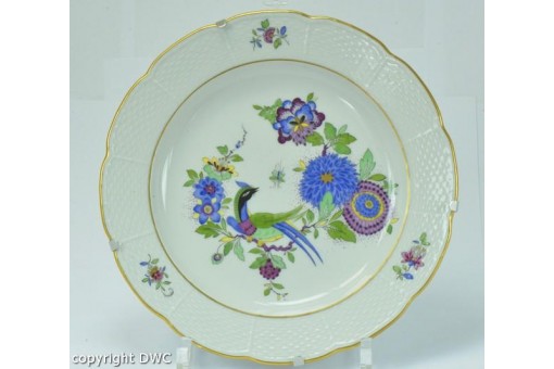 Wandteller original Marke Meissen Porzellan Indisch Feld Blume Zier Teller