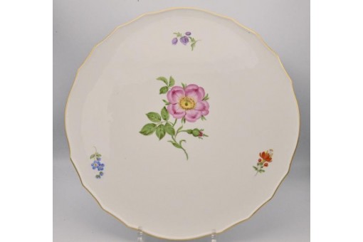 Große runde Kuchenplatte Tortenplatte original Meissen Porzellan Blumen .1. Wahl