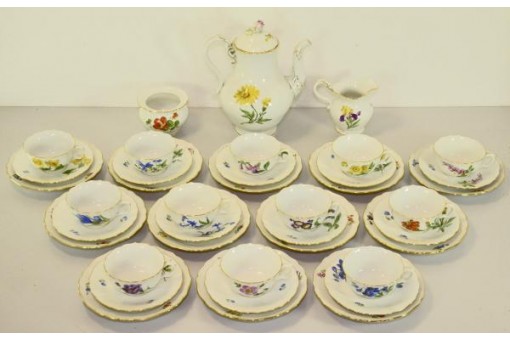 Kaffeeservice original Meissen Porzellan Feldblumen für 12 Personen 