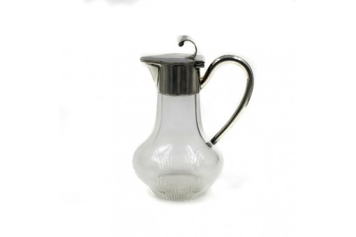 Milchkännchen Sahnegießer Kristall Montur in 800 er Silber milk jug silver