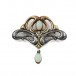 Brosche mit zwei Opalen Jugendstil Design in 925 Silber brooch silver