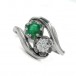 Ring mit Smaragd Emerald und Brillant 0,35 ct. in 14 Kt. 585 Gold Gr. 58