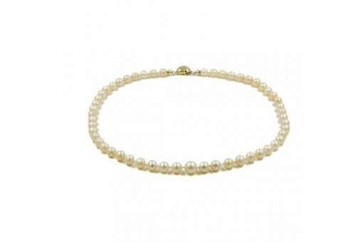 Kette Collier mit Perlen Pearl Verschluss in 585 14 Kt Gold Damen Herz