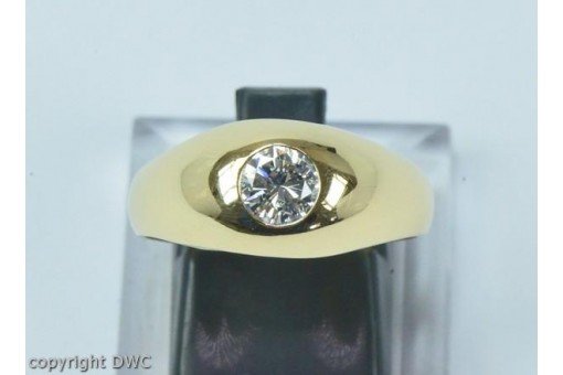 Ring mit Brillant Diamant in 18 Kt 750 er Gold Solitär 61 Ringe Expertise RAR