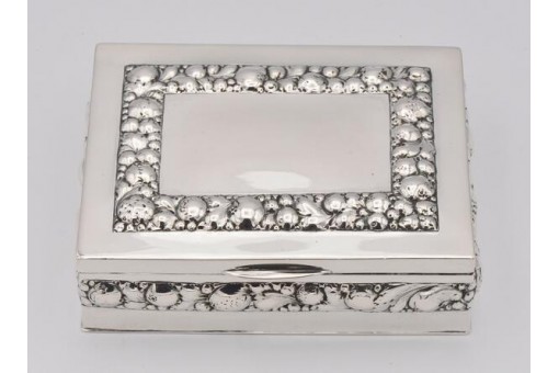 Silberdose Tabakdose Deckeldose in 800er Silber antik um 1900 silver box