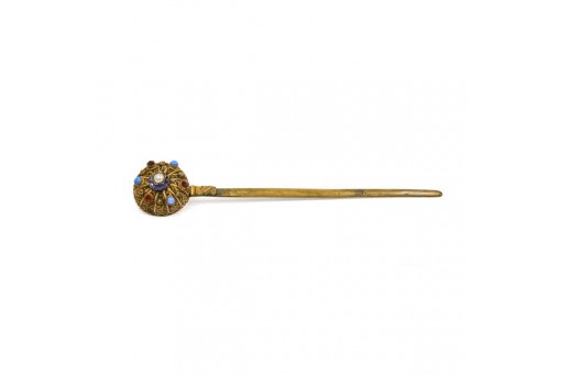 Antike Haarnadel Haarpfeil Kranl Pfeil Dachauer Tracht Perle Farbsteine 20 cm