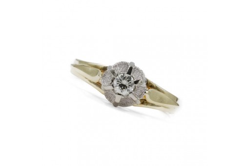 Ring mit Brillant 0,25 ct Solitär Diamant aus 585 14kt Gold Finger Gr.62