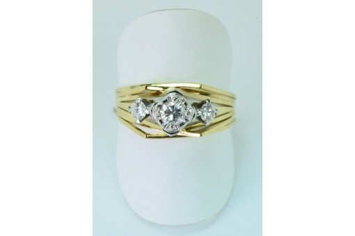 Ring mit Brillanten Diamanten Marke Brusius in aus 750 er 18 kt. Gold 58