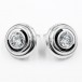 Ohrringe Silber 925 Sterling Zirkonia Weiß Modern Stecker Rund Damen 