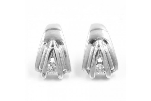 Ohrringe 925 Silber Modern V Stecker Spitz Ohrstecker Zirkonia Stein Gala!