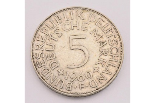 Münze Silber 5 Mark Silberadler BRD 1960 F Jäger 387  16878