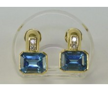 Ohrringe Ohrstecker 18 Kt. 750 Gold mit Turmaline Brillanten Diamanten 