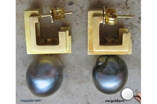 Perlen Ohrringe aus 18 Kt. 750 Gold mit Perlohrringe Ohrstecker Ohrhänger 