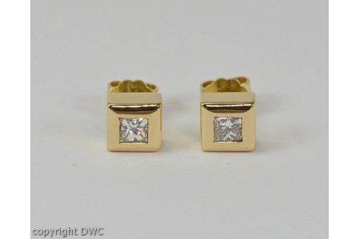Ohrstecker mit Diamanten Brillanten Diamant Ohrringe 18 Kt 750 er Gold 