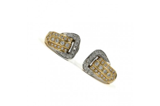 1 Paar Ohrringe mit 60 Diamanten diamonds in 14 Kt. 585 Gold Gürtelschließe